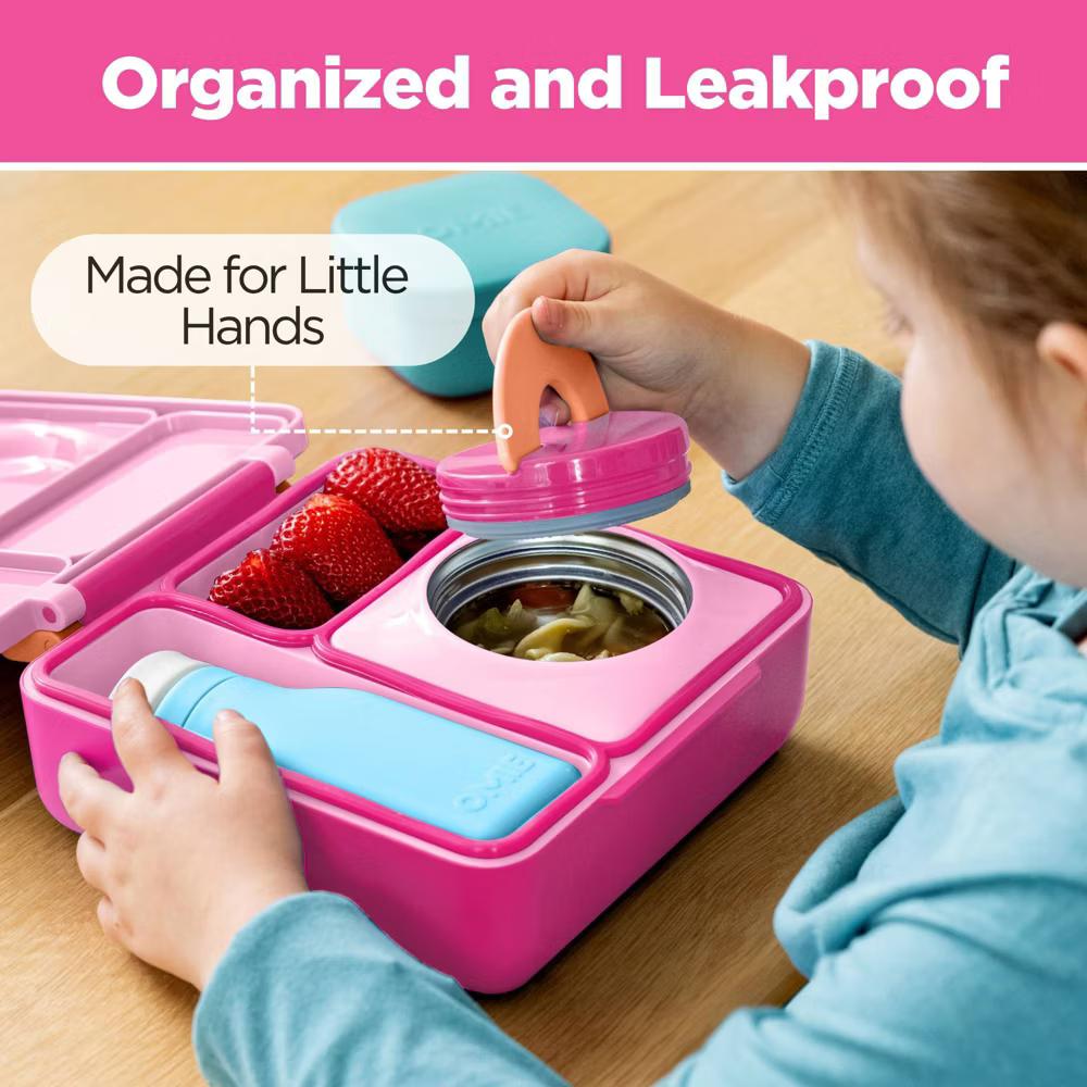 OMIEBox Insulated Bento Lunch Box with Leakproof Thermos Food Jar 3 Compartments - Image 12