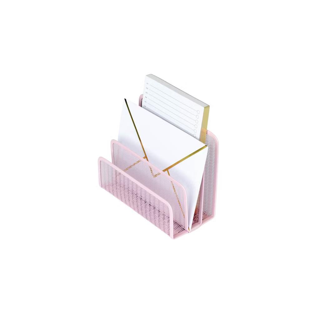 Blu Monaco 3 Tier Metal Mesh Letter Sorter - Available in Aqua, Black, Gold, Pink, Rose Gold, and White - Image 21