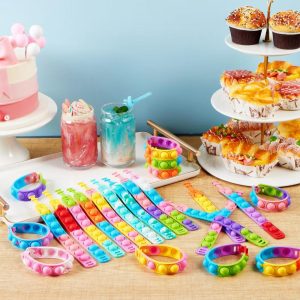 25 Pcs Pop Fidget Bracelets Pop Fidget Toys pops Bulk Party Favors for Kids 4-8,8-12 Year, Fidget Bracelets Sensory Toys for Classroom Birthday Gift