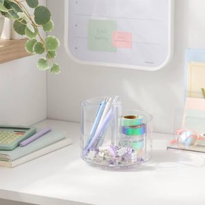 Clear Spinning Pencil Caddy