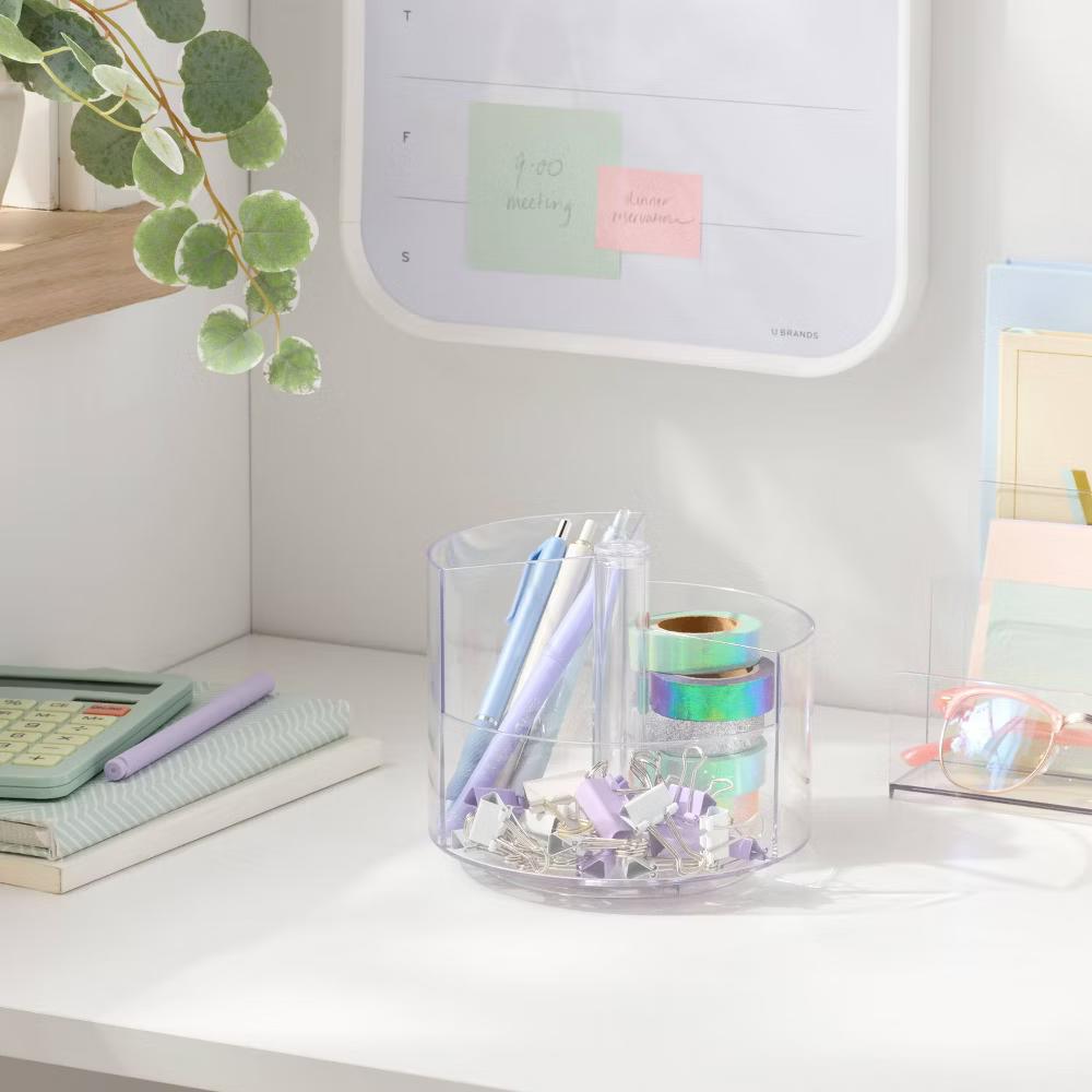 Clear Spinning Pencil Caddy