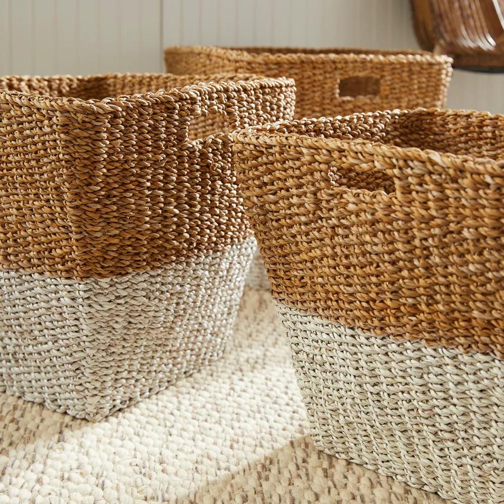 Plum & Seagrass Rectangular Storage Baskets Set of 3 - Image 3