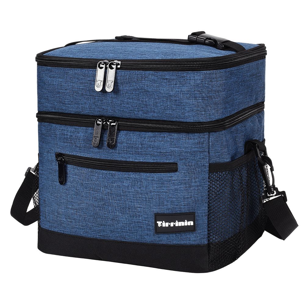 Adult Lunch Bag with Water Pockets, Insulated Dual Compartment Lunch Tote with Zipper Pocket, Leakproof Lunch Box for Men Women - Image 11