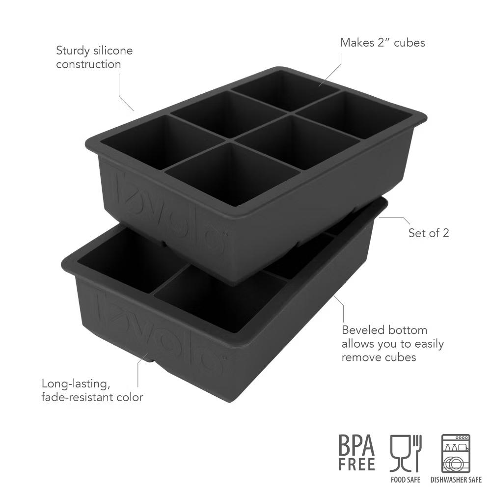 Set of 2 King Cube Ice Trays