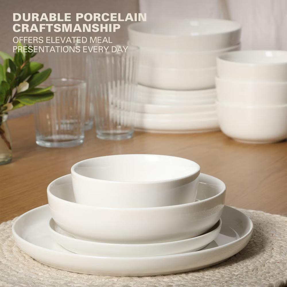 Oslo 16-Piece Porcelain Plates and Bowls Dinnerware Set - Image 10