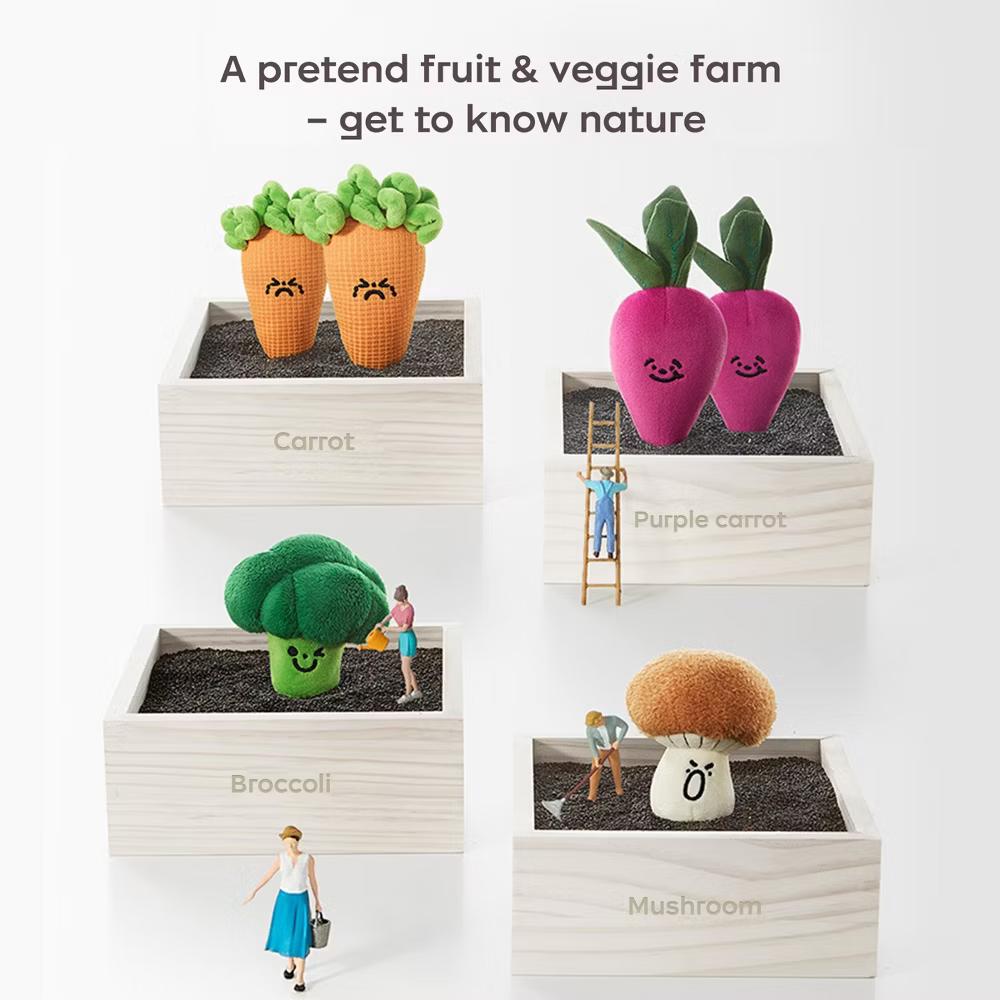 Bc Babycare Pull & Play Activity Sensory Toy Tissue Box Toy, Veggies-Shaped with Crinkle Fabrics, Design for Sensory Learning - Image 8