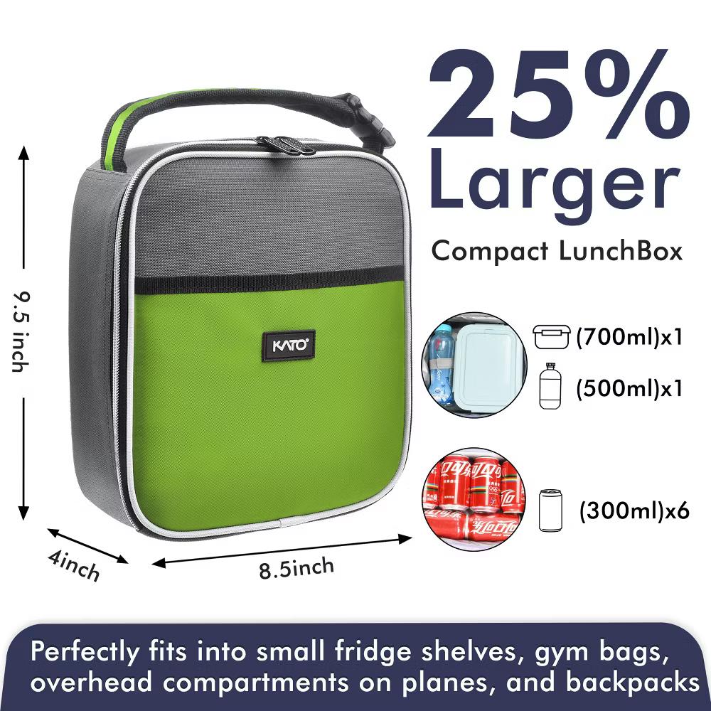 Small Insulated Lunch Tote Bag for Adult Kid, Leak-proof Portable Lunch Box for Man Woman with Dual Zipper Closure, 8.5x4x9.5 Inches - Image 19