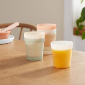 Kids' 8 fl oz Plastic Short Tumbler - Multicolored, Set of 6, Microwave & Dishwasher Safe