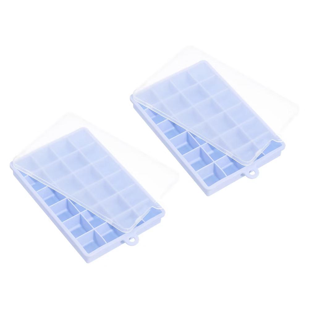 Square Silicone Ice Cube Tray with Lid for Freezer 24 Cube Per Trays 2 Pcs - Image 6