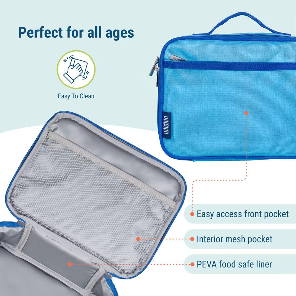 Wildkin Kids Insulated Lunch Box in Solid Colors – Durable and Reusable for School & Travel - Image 69