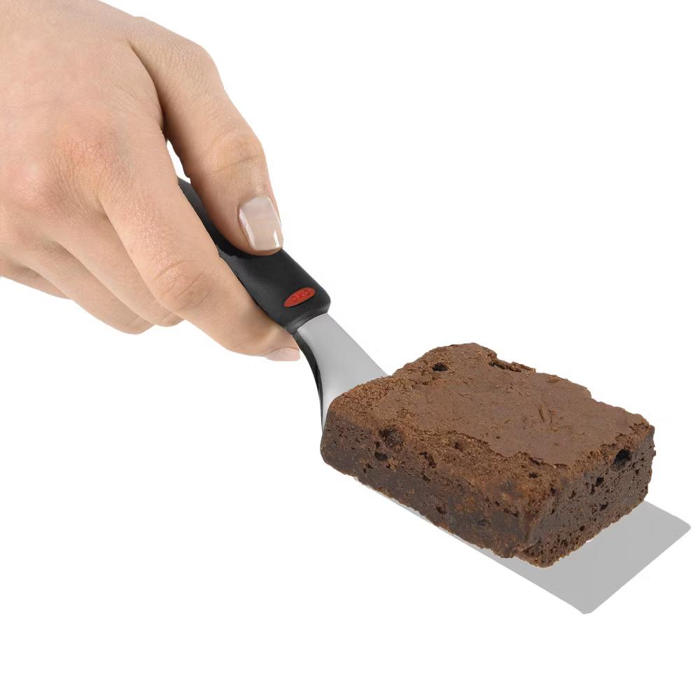 Cut and Serve Turner: Stainless Steel Small Metal Spatula, Kitchen Utensil, Dishwasher-Safe, Black Handle - Image 5