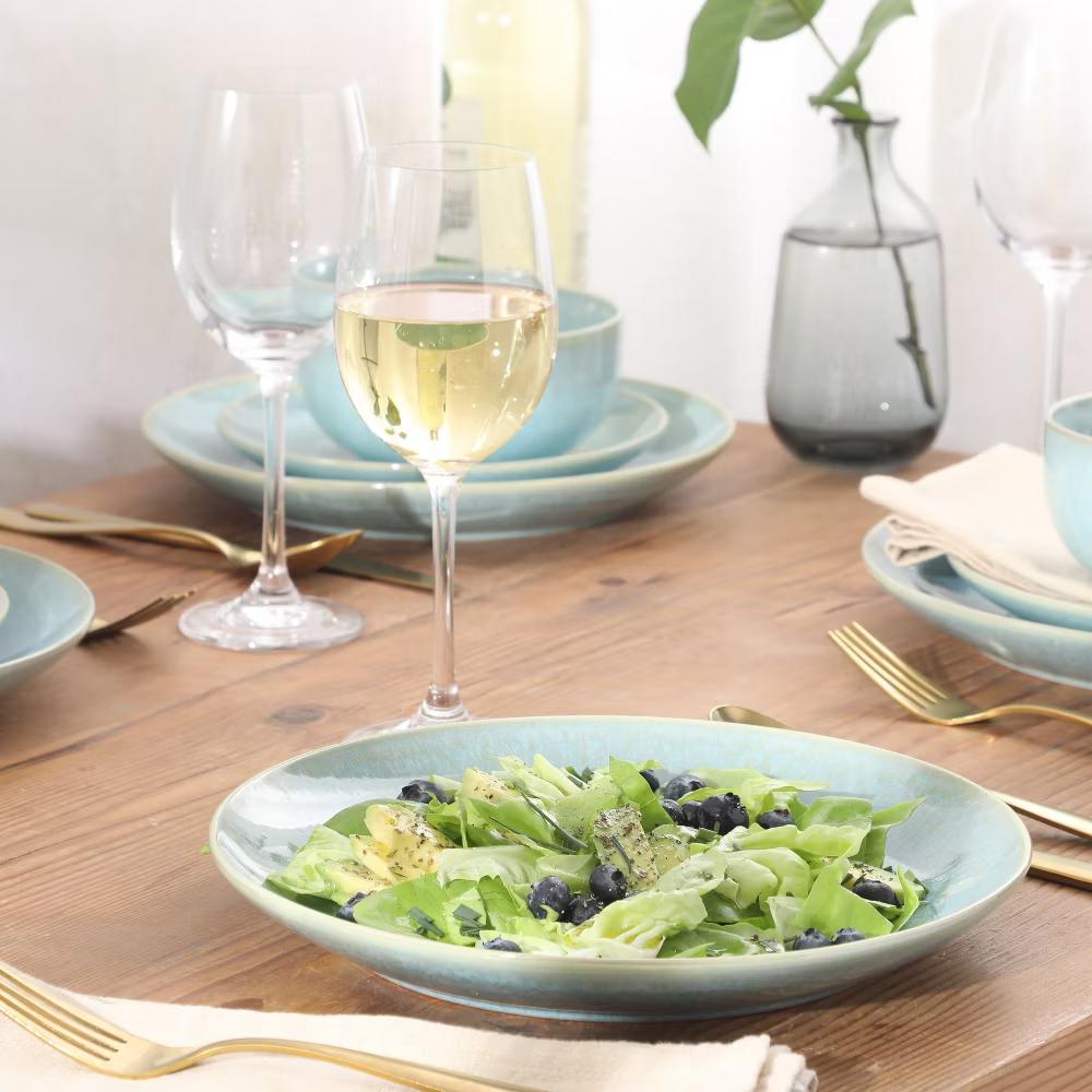 Pine Coast Plates and Bowls Sets, 12-Piece Stoneware Dinnerware Sets, Reactive Glaze Dish Set - Image 4