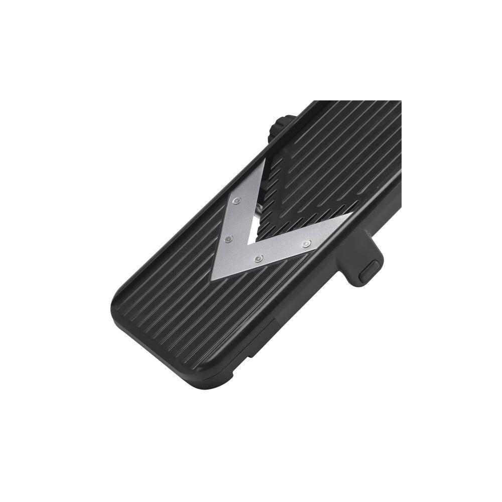 V-Blade Mandoline: Stainless Steel & Plastic Slicer, 2 Blades, Soft-Grip Handle, Freestanding, Black - Image 4
