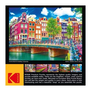 Kodak Premium Colorful Waterfront Buildings, Amsterdam Jigsaw Puzzle - 1000pc