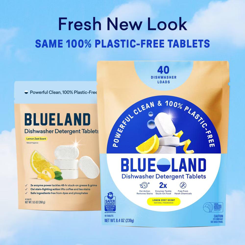 Blueland Lemon Zest Dishwasher Detergent Tablets - 9.5oz/40ct: Bleach-Free, Hypoallergenic, Vegan - Image 6