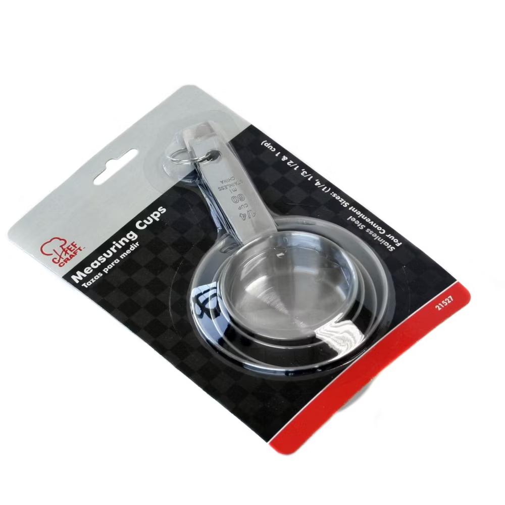 4-Piece Stainless Steel Measuring Spoon Set - 1/4, 1/3, 1/2, and 1 Cup - Image 2