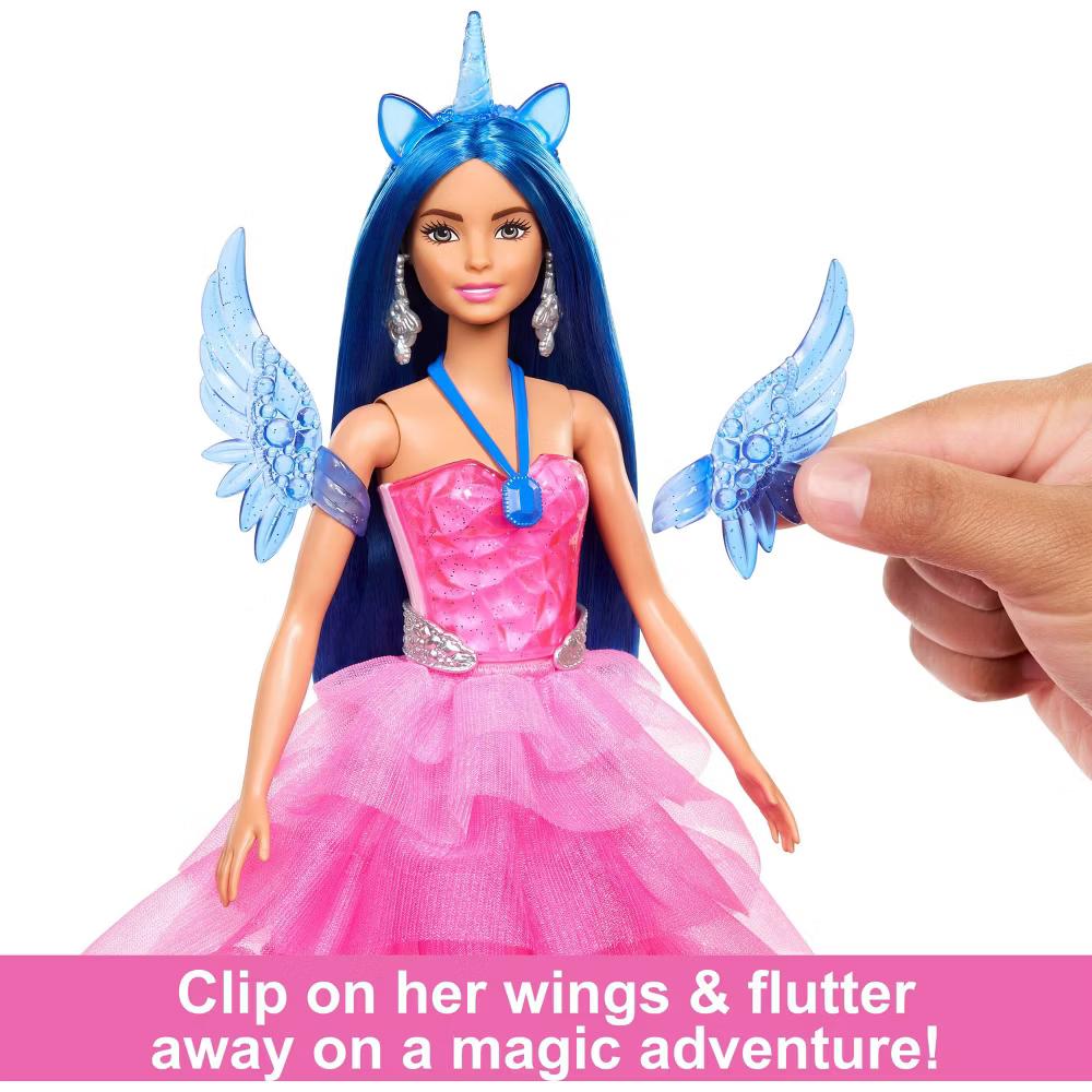 Unicorn Toy, 65th Anniversary Doll with Blue Hair, Pink Gown & Pet Alicorn (Target Exclusive) - Image 4
