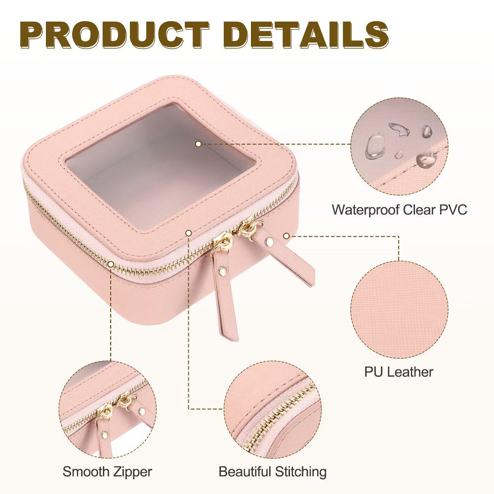 Waterproof Clear Travel Toiletry Organizing Makeup Bag 5" x 5" - Image 10