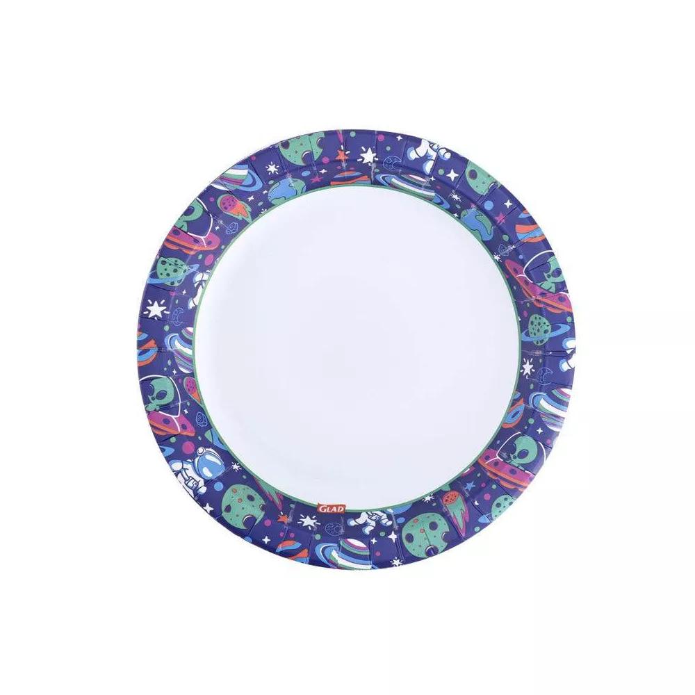 for kids' Space Alien Disposable Paper Plates 8.5" - 24ct - Image 3