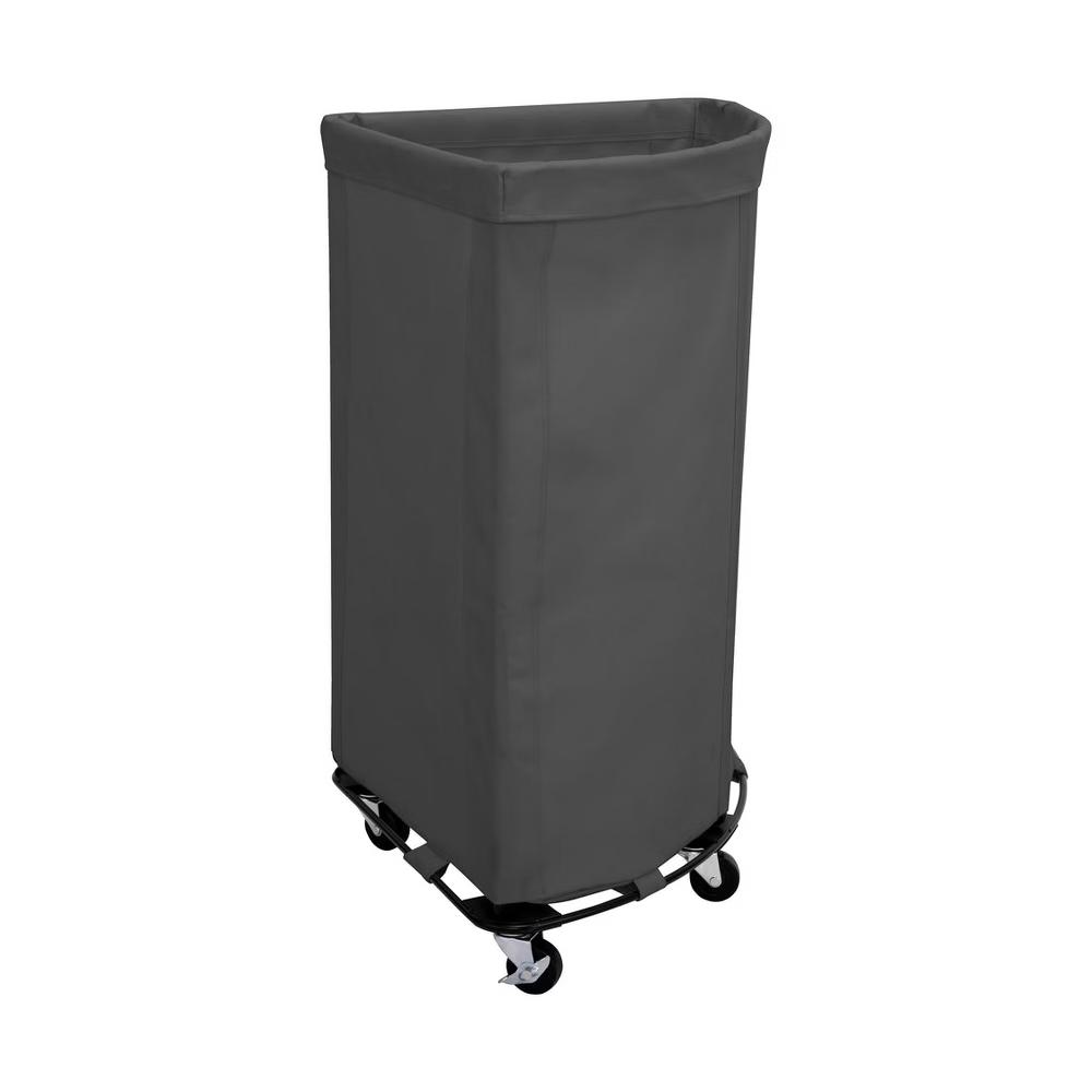 Seville Classics Heavy-Duty Rolling Corner Laundry Room Hamper - Image 3
