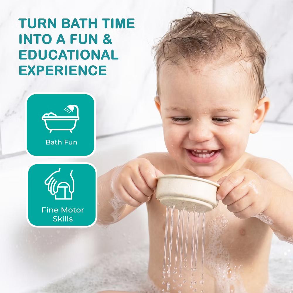 Baby Bath Stacking Cups Toy for Toddlers, Baby Bath Toys for Kids, Educational Water Toys for Early Learning, Fun & Safe Bathtub Toys