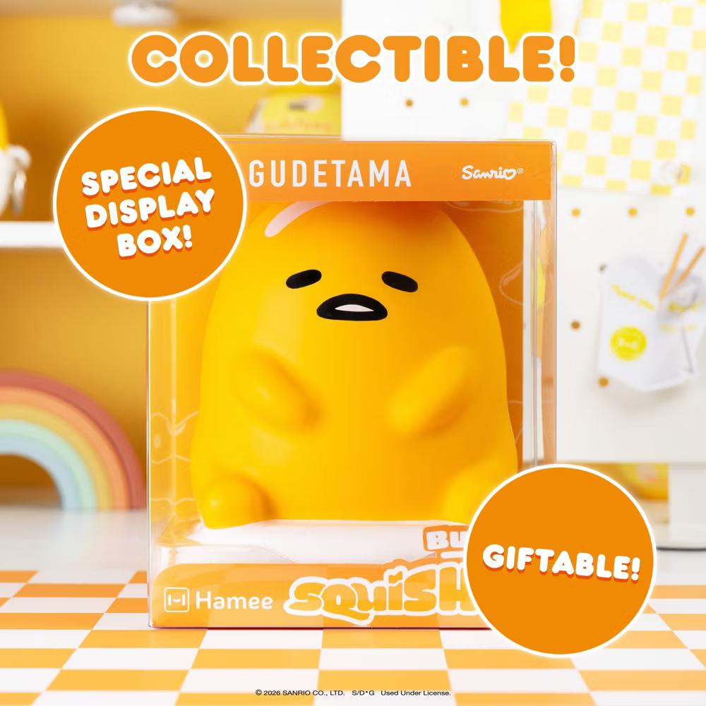 SquiSHU Buddy Characters Official Merchandise Soft Toy Squishy Jumbo Size Collectible - Gudetama - Image 2
