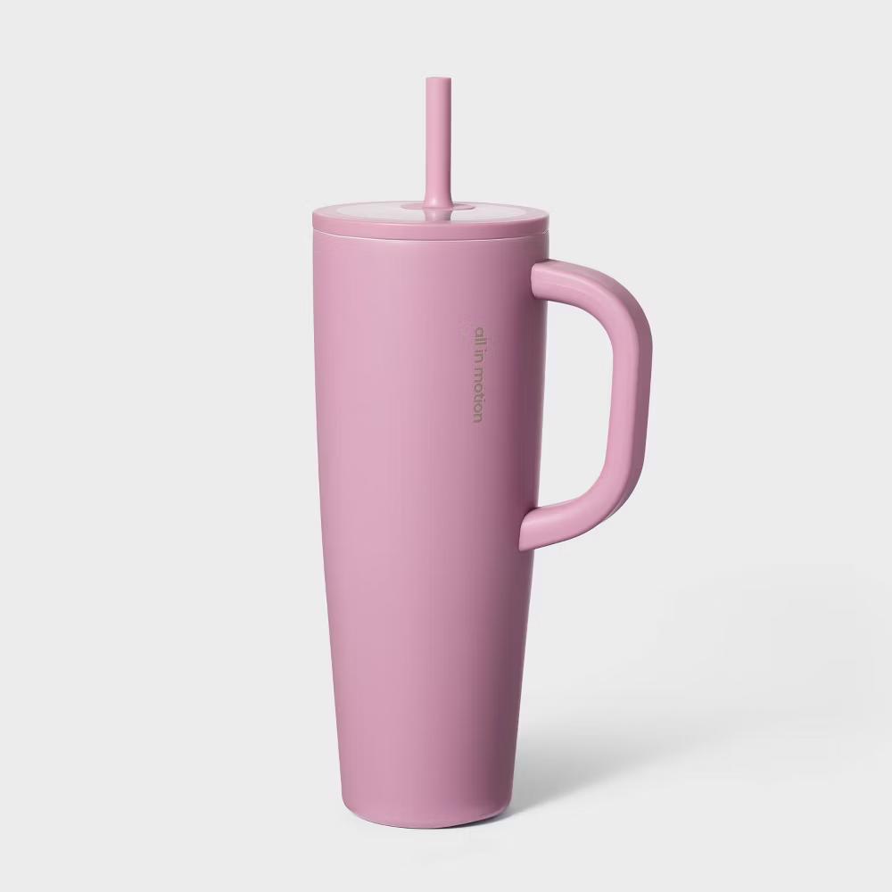 StrawBlue40 fl oz Stainless Steel Tumbler with Straw - Image 10