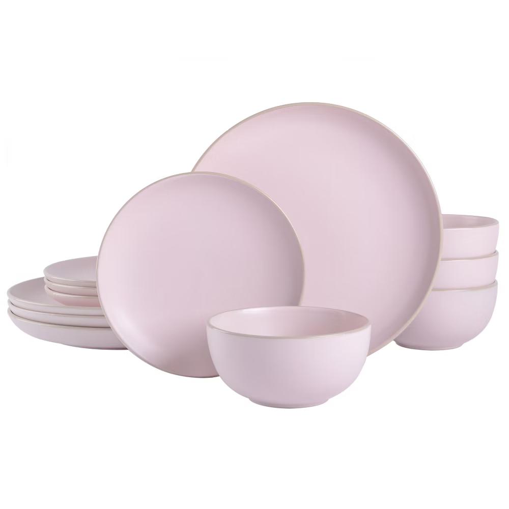 Rockaway 12 piece Dinnerware Set, Plates and Bowls Service for 4 - Image 16