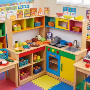 Constructive Playthings Mini Play Food Set – 37-Piece Kids Pretend Kitchen Food Toy Set for Ages 3+