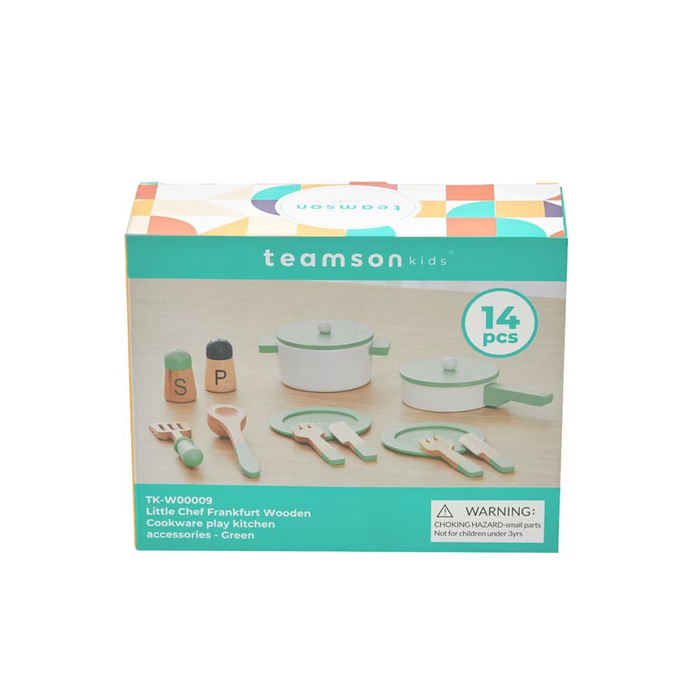 Little Chef Frankfurt 14-Piece Pretend Play Kitchen Cookware Accessory Set, Green - Image 10