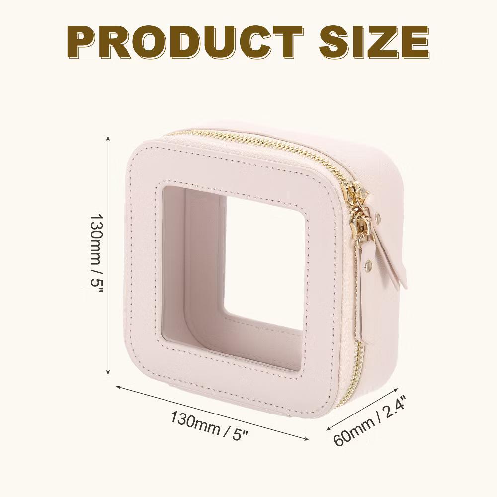 Waterproof Clear Travel Toiletry Organizing Makeup Bag 5" x 5" - Image 4