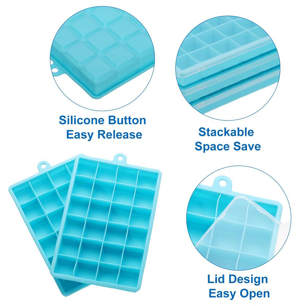 Silicone Easy Release Ice Cube Trays with Lids - Image 16