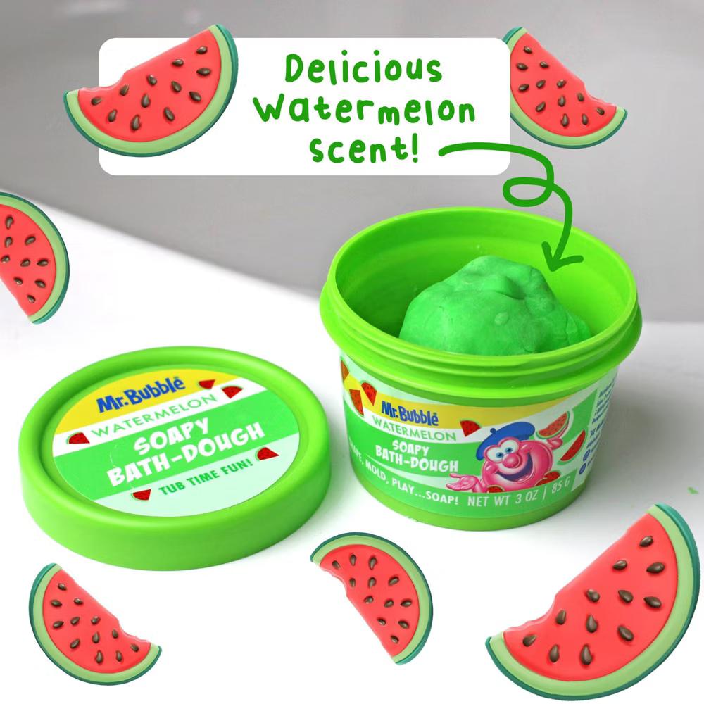 Mr. Bubble Watermelon Soapy Bath Dough for Kids' - 3oz: Sensory Development, Bath Toy