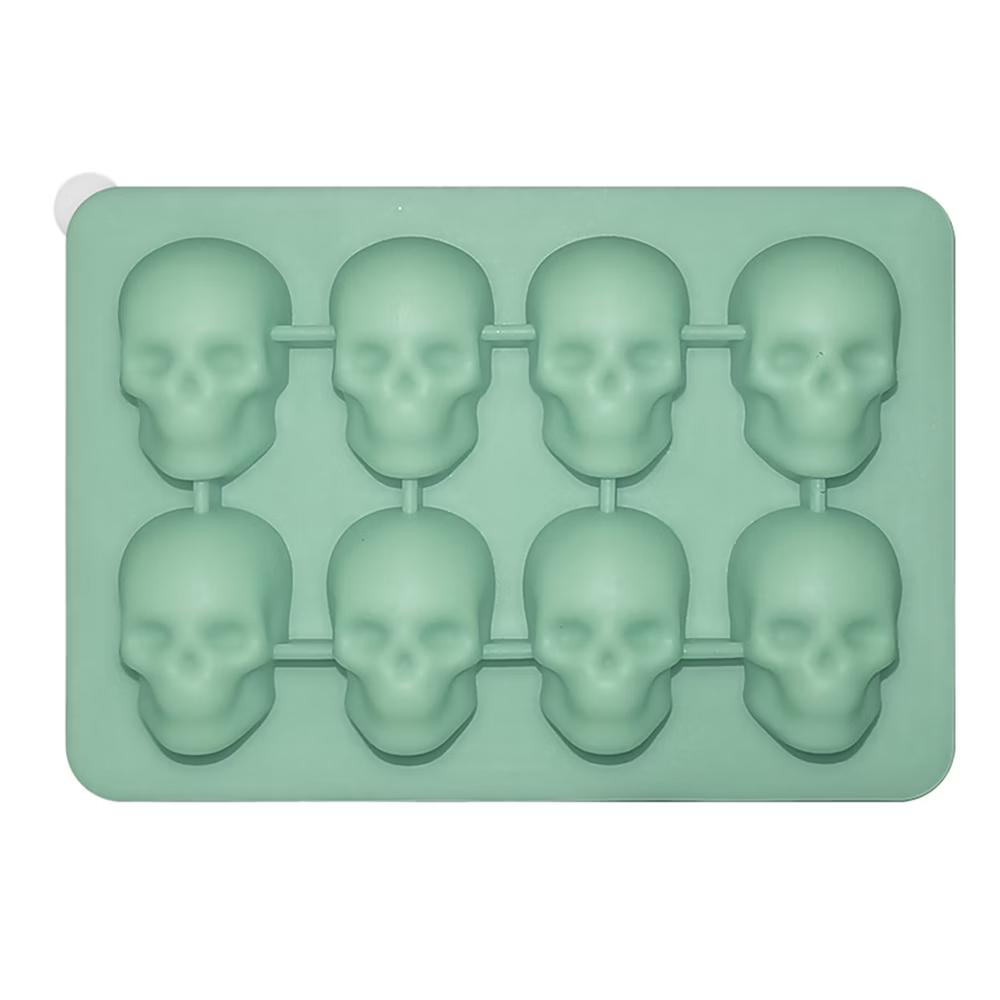 Alilang Women's 2-Pack Skull Silicone Ice Cube Tray 8-Cavity Flexible Nonstick Halloween Drink Mold - Image 8