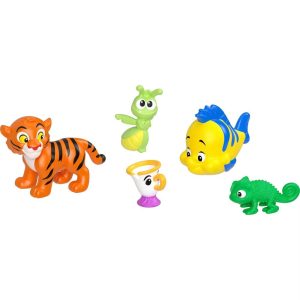 Princess and Friends Set with 5 Small Dolls in Sparkling Outfits and 5 Friend Figures