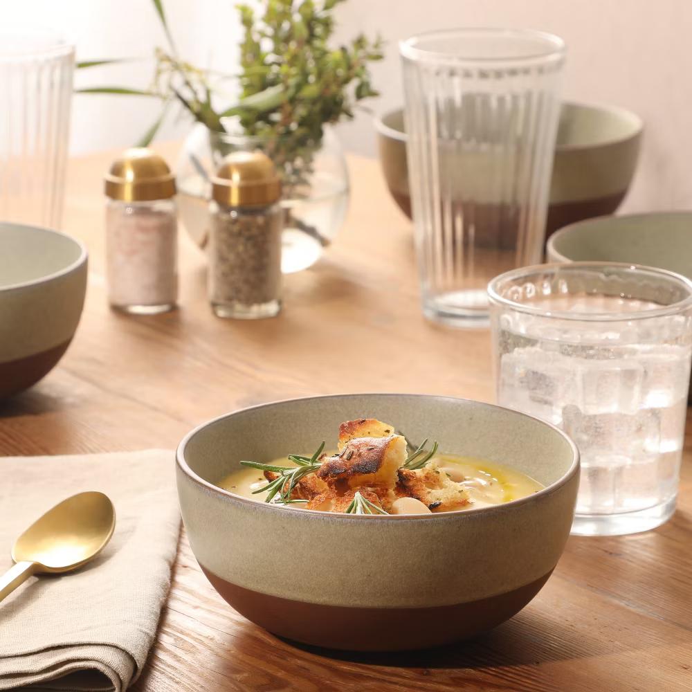 William Crest 4 Piece Cereal Bowl Set, 6.25” Round Stoneware Bowls, Reactive Glaze Finish, Soup & Snack Bowls, Dishwasher Safe - Image 11