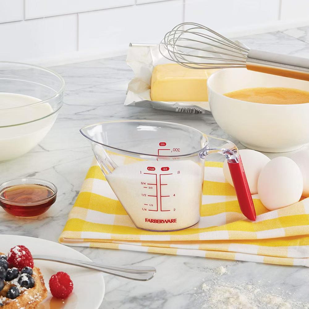 Farberware Pro Angled Measuring Cup - Clear Standard & Metric Markings - Ideal for Baking, Cooking, Liquid Measuring (Red) - Image 7