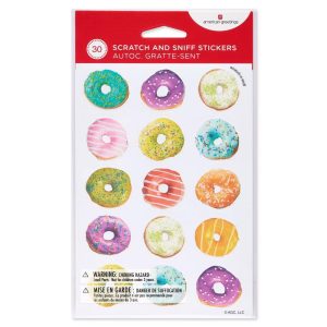 Scratch and Sniff Stickers/Scented Colorful Donuts 30ct - 2 Sheets