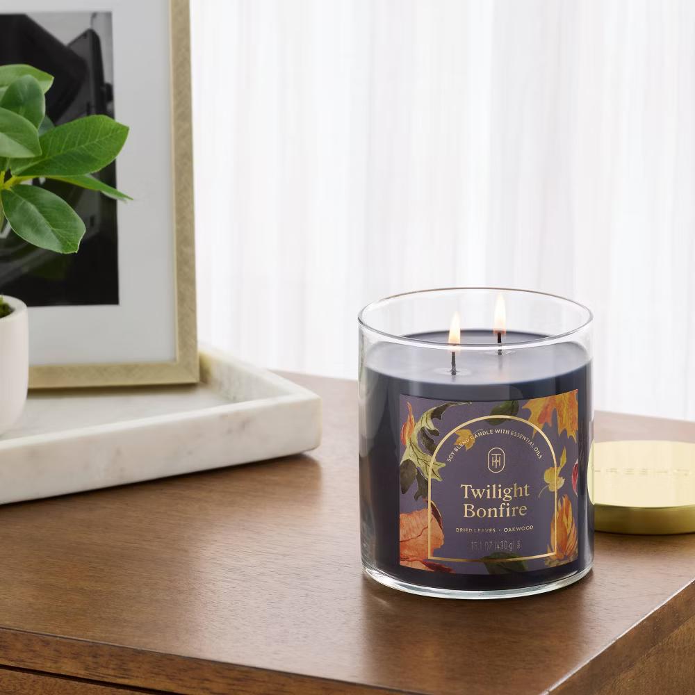 2 Wick Glass Jar Candle with Lid 15.1oz - Image 39