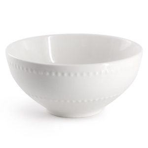 Olevia 6 Piece Stoneware Cereal Bowl Set in White, Service for 4