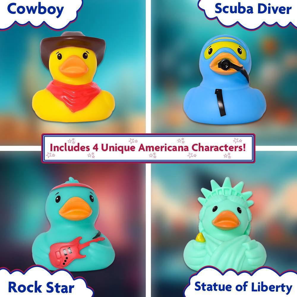 Squeeezy 4pk Americana Rubber Ducks Fidget Toy - Image 2
