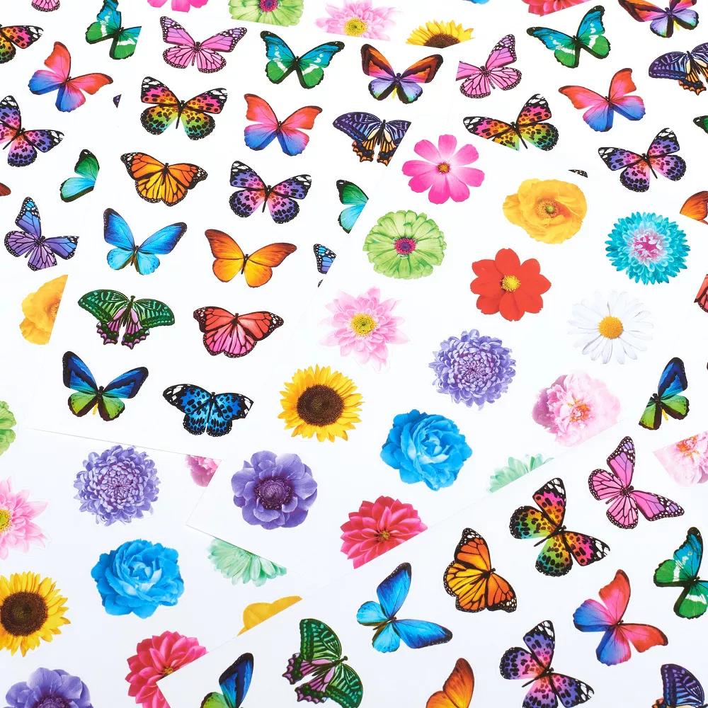 Colorful Butterflies and Flowers Variety Pack 132ct - 8 Sheets - Image 2