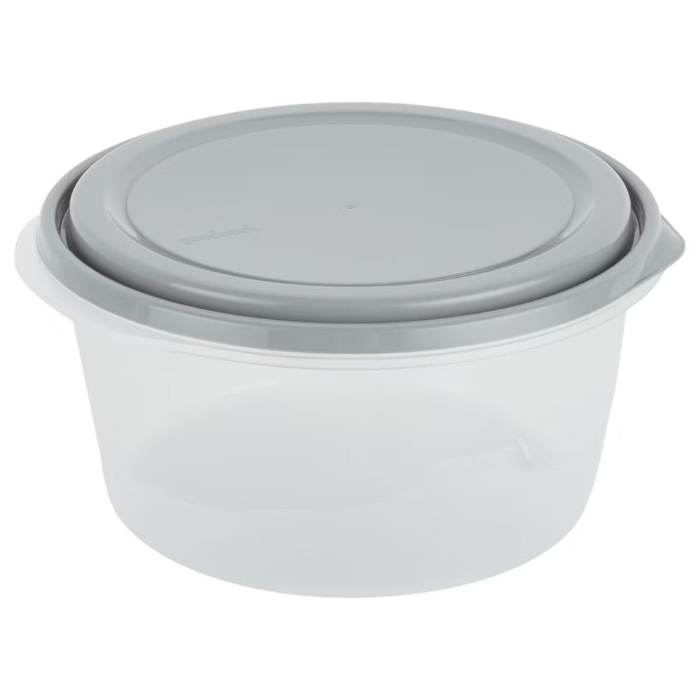 EveryWare Round Food Storage Containers - 15.7 Cups - 4pcs/2ct - Gray: Leak-Resistant, 2 Containers With Lids - Image 4