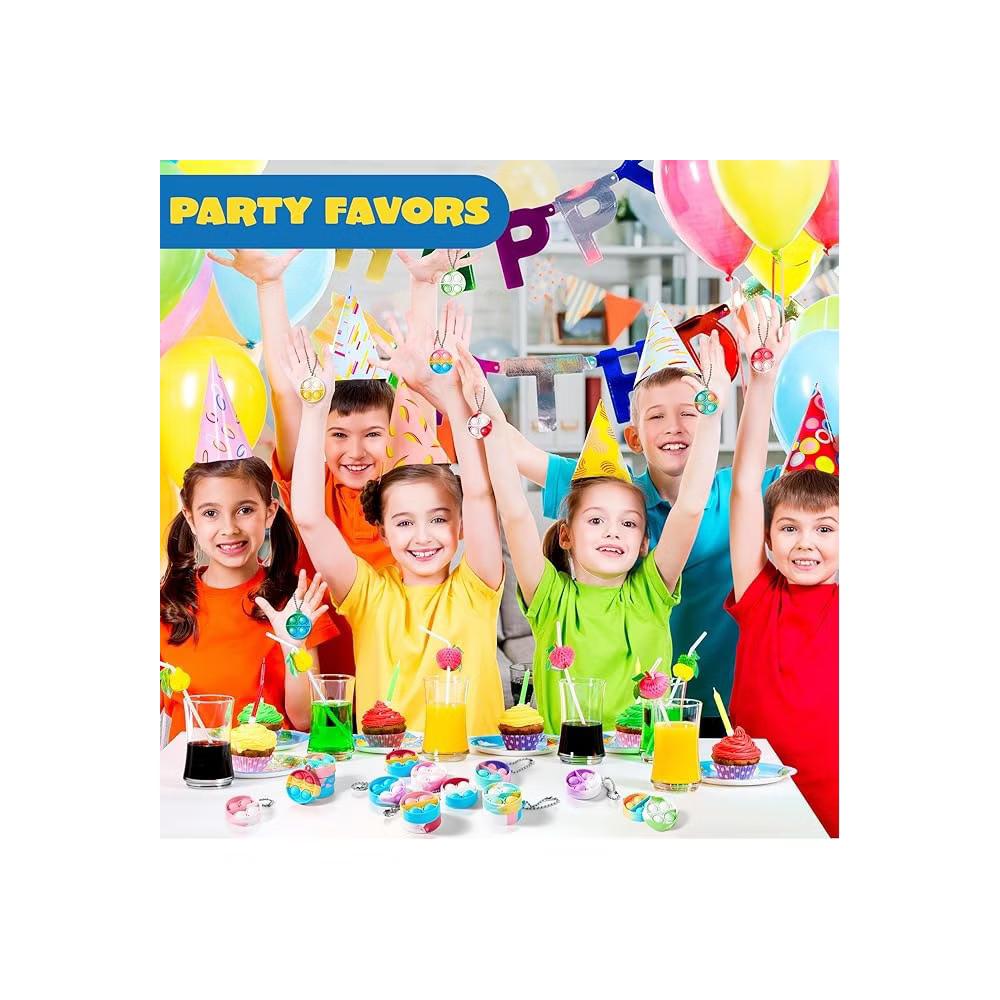 Pop Fidget Keychain Mini Fidget Toys Bulk 30 Pack Party Favors for Kids 4-8,8-12 Years Kids, Goodie Bag Stuffers Fidgets for Prizes Sensory Fidget Toy - Image 14
