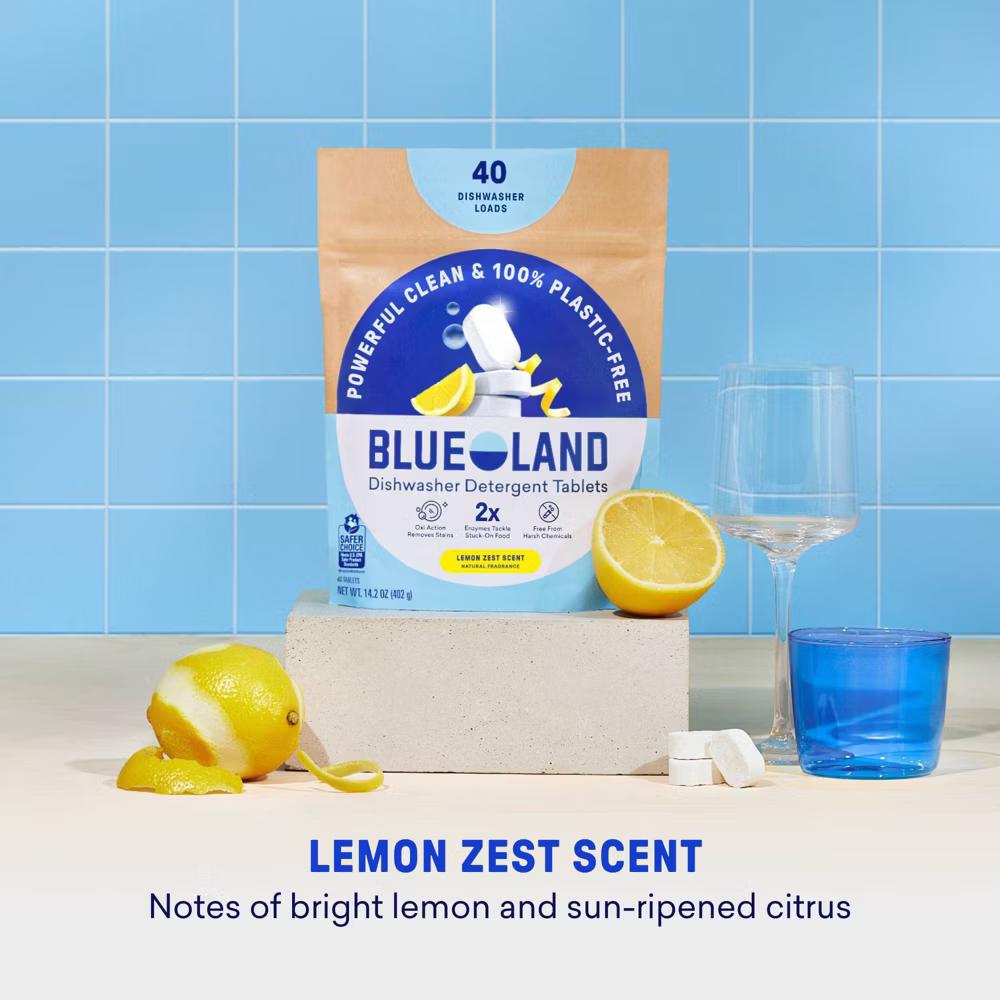 Blueland Lemon Zest Dishwasher Detergent Tablets - 9.5oz/40ct: Bleach-Free, Hypoallergenic, Vegan - Image 11