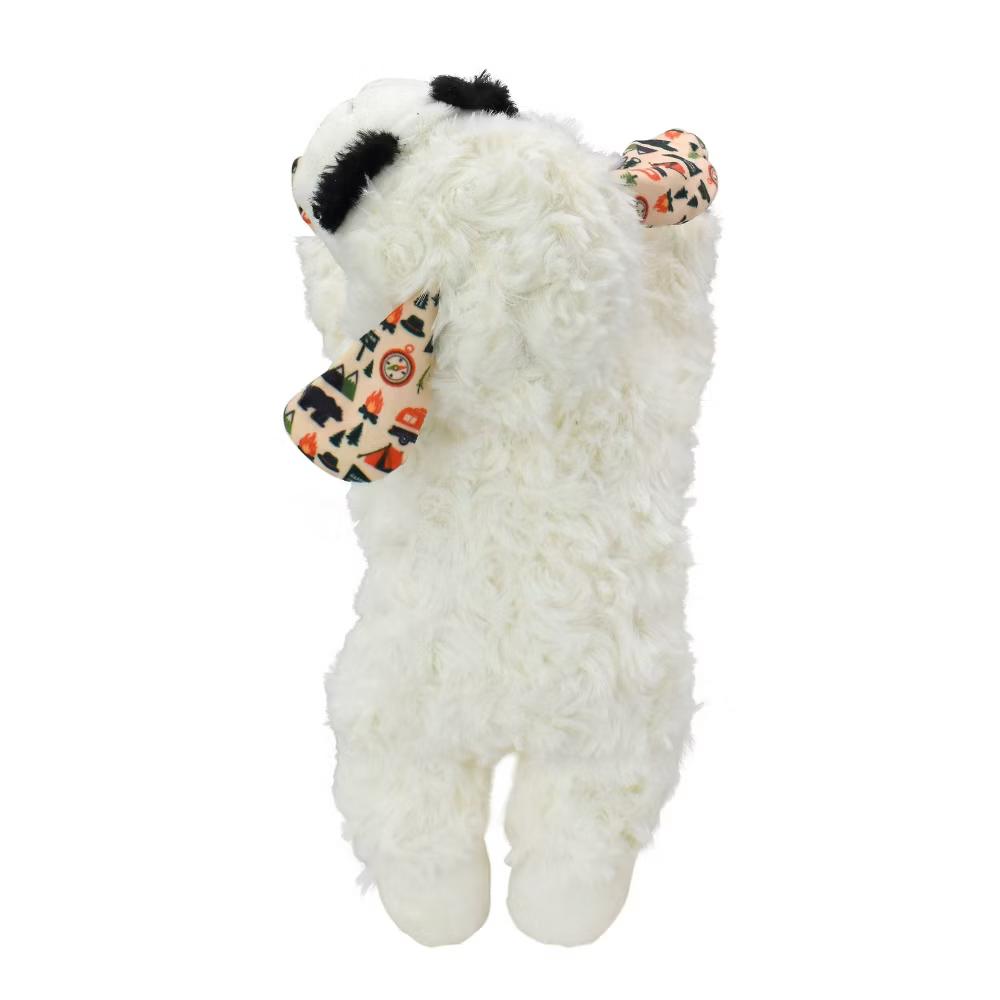 Lamb Chop with Camping pattern Dog Interactive Toy - White