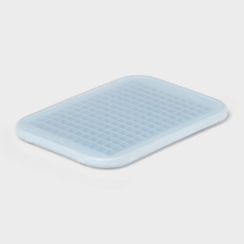 Silicone Crushed Ice Tray with Lid Blue - Image 2