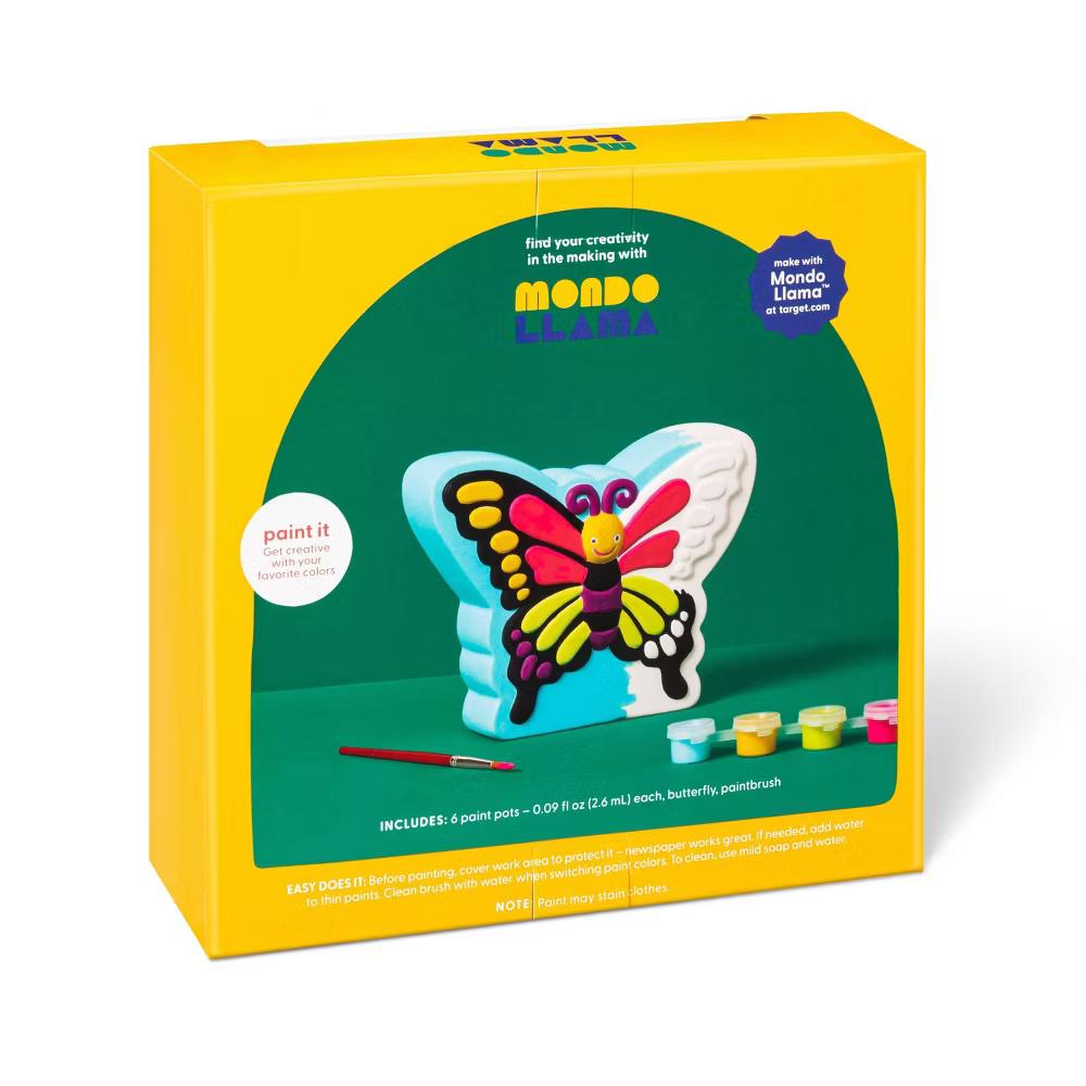 Paint-Your-Own Ceramic Butterfly Craft Kit - DIY Art Kit with Paint & Brush, Ages 8+ - Image 3