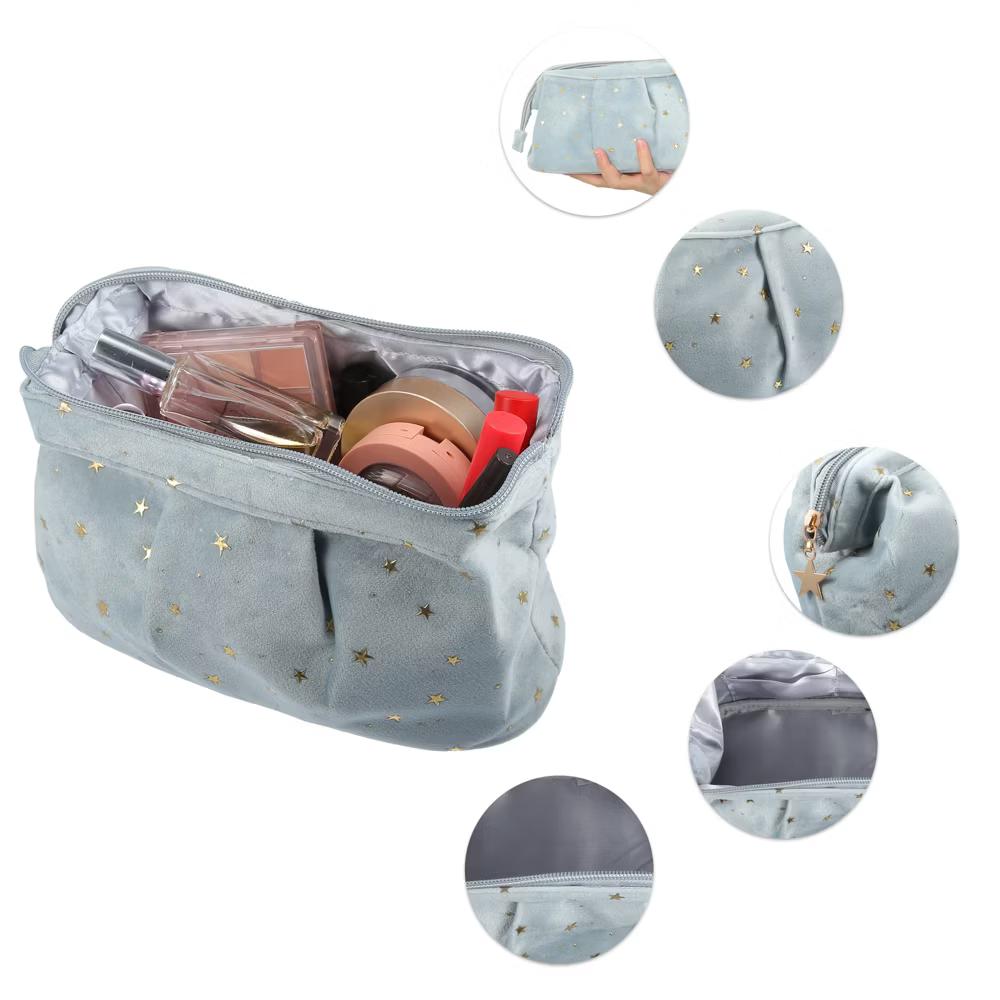Starry Pattern Velvet Makeup Bag 1 Pc - Image 3