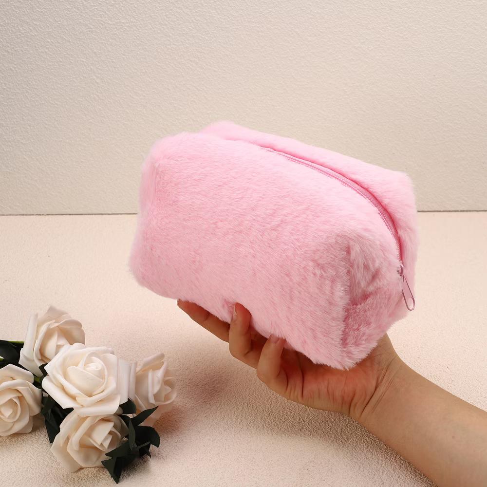 Cosmetic Travel Zipper Multi-functional Small Plush Makeup Bag 1 Pc - Image 11